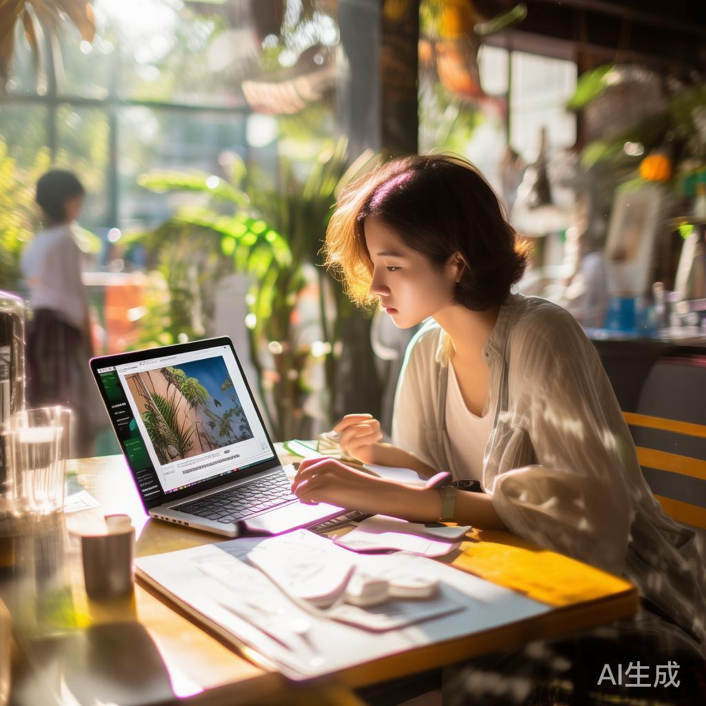 记得去年夏天，我在一家咖啡馆偶